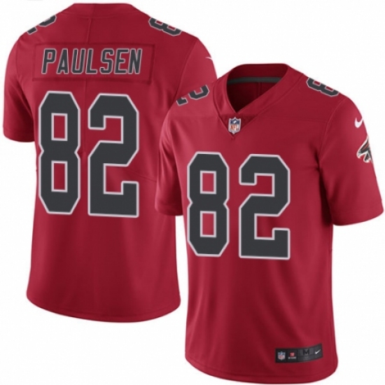 Men's Nike Atlanta Falcons 82 Logan Paulsen Limited Red Rush Vapor Untouchable NFL Jersey