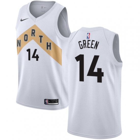 Men's Nike Toronto Raptors 14 Danny Green Swingman White NBA Jersey - City Edition