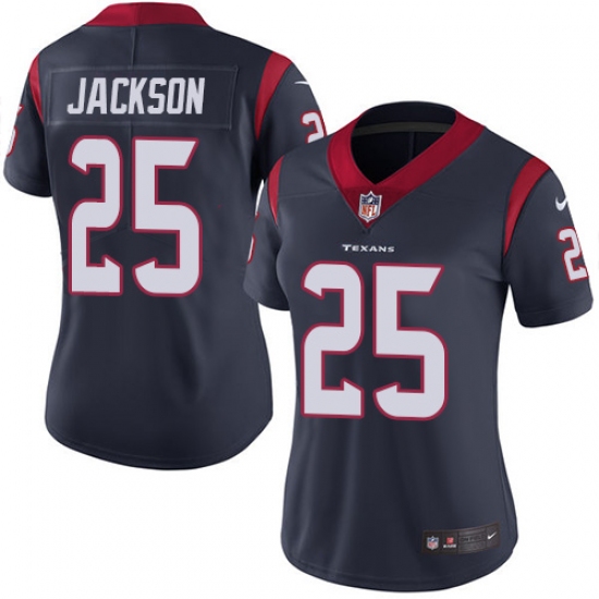 Women's Nike Houston Texans 25 Kareem Jackson Elite Navy Blue Team Color NFL Jersey