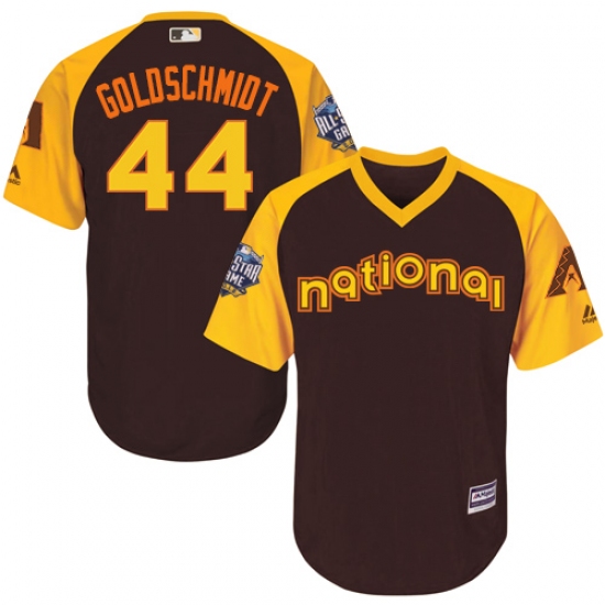 Youth Majestic Arizona Diamondbacks 44 Paul Goldschmidt Authentic Brown 2016 All-Star National League BP Cool Base MLB Jersey