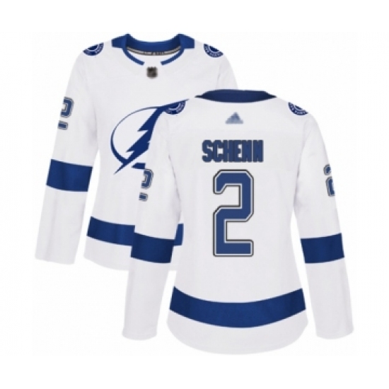 Women's Tampa Bay Lightning 2 Luke Schenn Authentic White Away Hockey Jersey