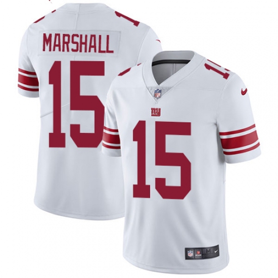 Men's Nike New York Giants 15 Brandon Marshall White Vapor Untouchable Limited Player NFL Jersey