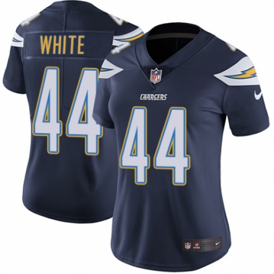 Women's Nike Los Angeles Chargers 44 Kyzir White Navy Blue Team Color Vapor Untouchable Limited Player NFL Jersey