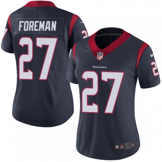 Women's Nike Houston Texans 27 D'Onta Foreman Limited Navy Blue Team Color Vapor Untouchable NFL Jersey