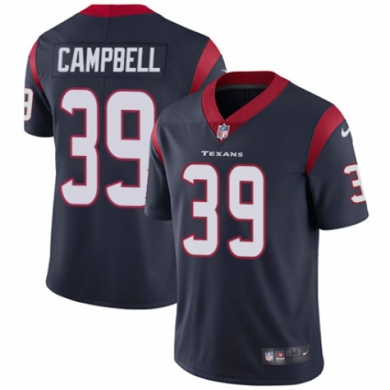 Youth Nike Houston Texans 39 Ibraheim Campbell Navy Blue Team Color Vapor Untouchable Elite Player NFL Jersey