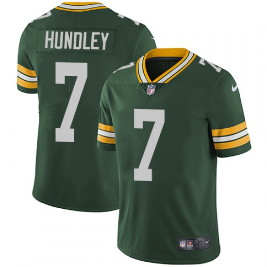Youth Nike Green Bay Packers 7 Brett Hundley Elite Green Team Color NFL Jersey