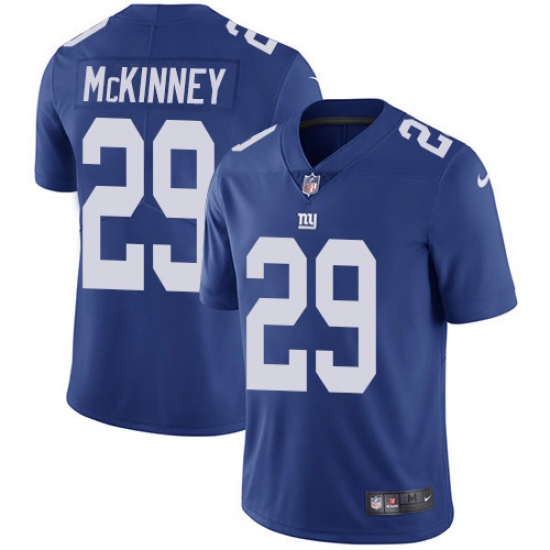 Men's New York Giants 29 Xavier McKinney Royal Blue Team Color Stitched Vapor Untouchable Limited Jersey