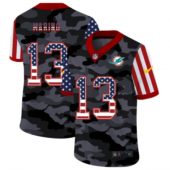 Men's Miami Dolphins 13 Dan Marino Camo Flag Nike Limited Jersey