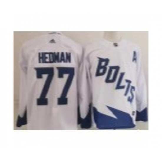 Men's Tampa Bay Lightning 77 Victor Hedman White 2022 Stadium Series Authentic Jersey