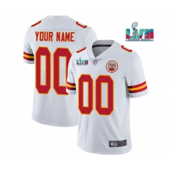 Men's Kansas City Chiefs ACTIVE PLAYER Custom White Super Bowl LVII Patch Vapor Untouchable Limited Stitched Jersey