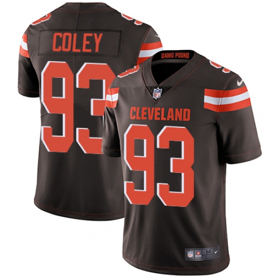 Youth Nike Cleveland Browns 93 Trevon Coley Brown Team Color Vapor Untouchable Elite Player NFL Jersey