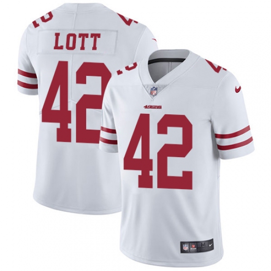 Youth Nike San Francisco 49ers 42 Ronnie Lott White Vapor Untouchable Limited Player NFL Jersey