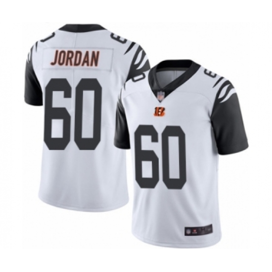 Men's Cincinnati Bengals 60 Michael Jordan Limited White Rush Vapor Untouchable Football Jersey