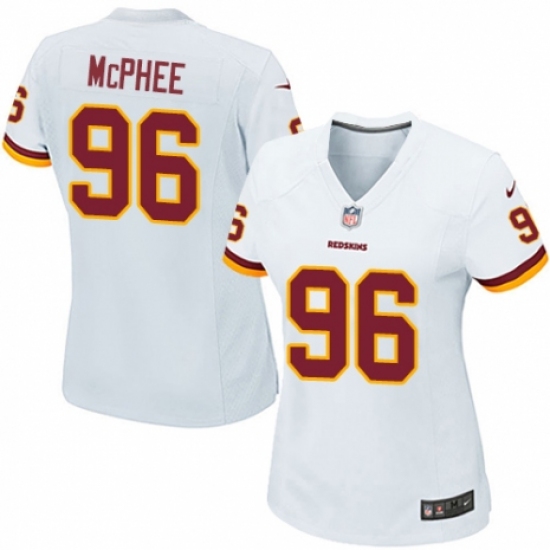 Women's Nike Washington Redskins 96 Pernell McPhee Game White NFL Jersey