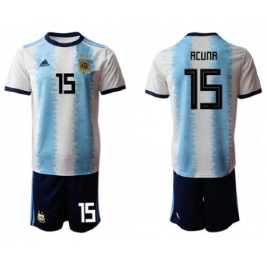 Argentina 15 Acuna Home Soccer Country Jersey