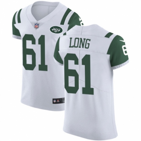 Men's Nike New York Jets 61 Spencer Long White Vapor Untouchable Elite Player NFL Jersey