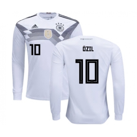 Germany 10 Ozil Home Long Sleeves Kid Soccer Country Jersey