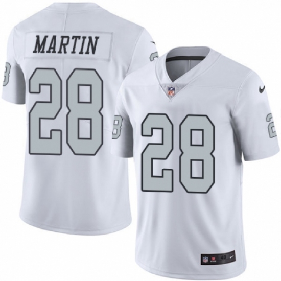 Men's Nike Oakland Raiders 28 Doug Martin Elite White Rush Vapor Untouchable NFL Jersey