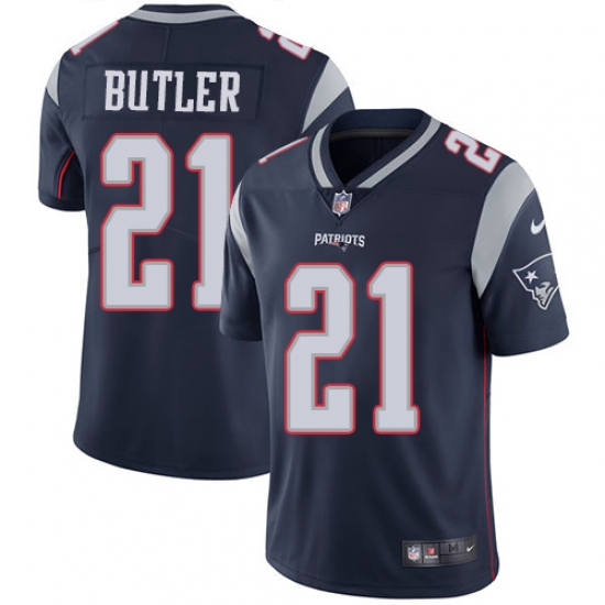 Men's Nike New England Patriots 21 Malcolm Butler Navy Blue Team Color Vapor Untouchable Limited Player NFL Jersey