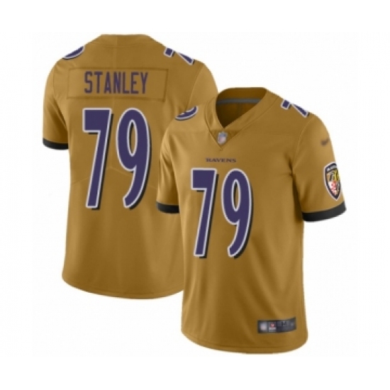 Youth Baltimore Ravens 79 Ronnie Stanley Limited Gold Inverted Legend Football Jersey