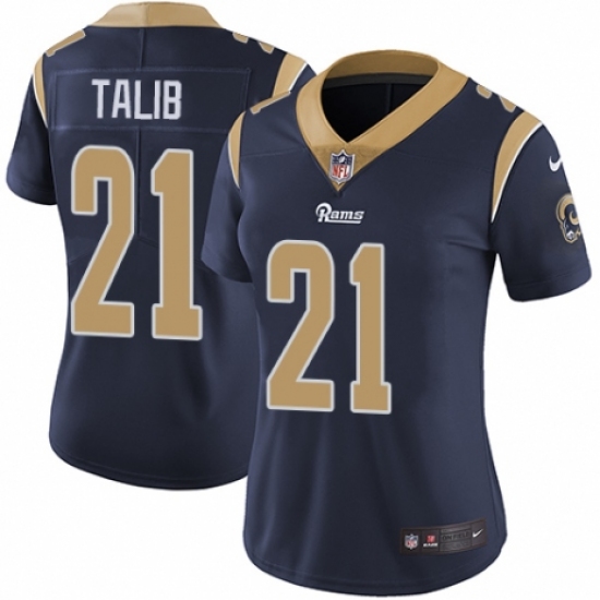 Women's Nike Los Angeles Rams 21 Aqib Talib Navy Blue Team Color Vapor Untouchable Limited Player NFL Jersey