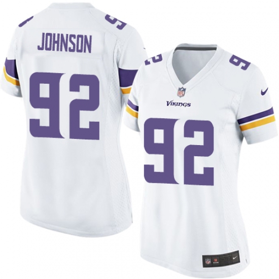 Women's Nike Minnesota Vikings 92 Tom Johnson Game White NFL Jersey