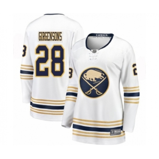 Women's Buffalo Sabres 28 Zemgus Girgensons Fanatics Branded White 50th Season Breakaway Hockey Jersey