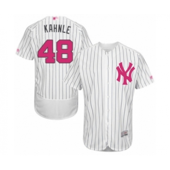 Men's New York Yankees 48 Tommy Kahnle Authentic White 2016 Mother's Day Fashion Flex Base Baseball Player Jersey