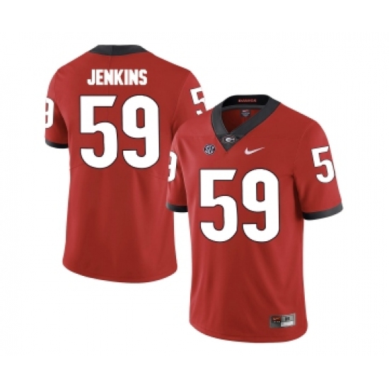 Georgia Bulldogs 59 Jordan Jenkins Red College Football Jersey