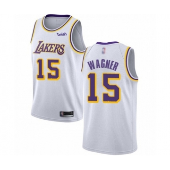 Youth Los Angeles Lakers 15 Moritz Wagner Swingman White Basketball Jersey - Association Edition