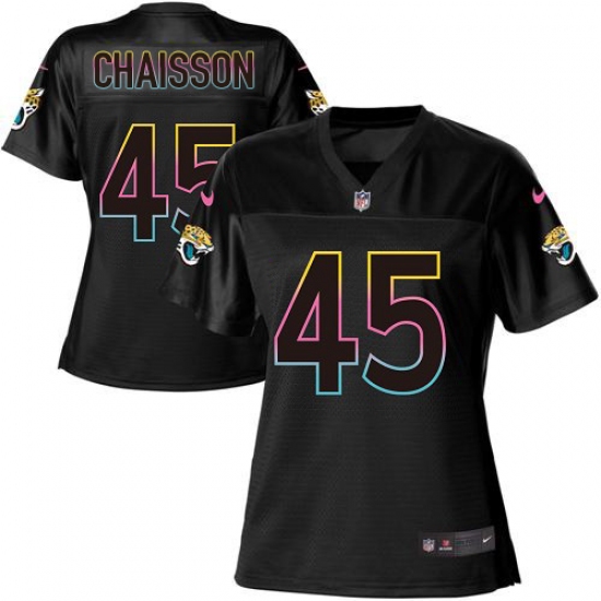 Women's Jacksonville Jaguars 45 K'Lavon Chaisson Black NFL Fashion Game Jersey