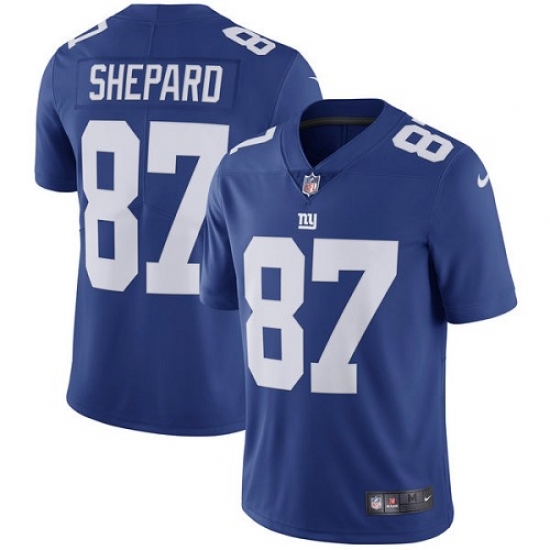 Men's Nike New York Giants 87 Sterling Shepard Royal Blue Team Color Vapor Untouchable Limited Player NFL Jersey