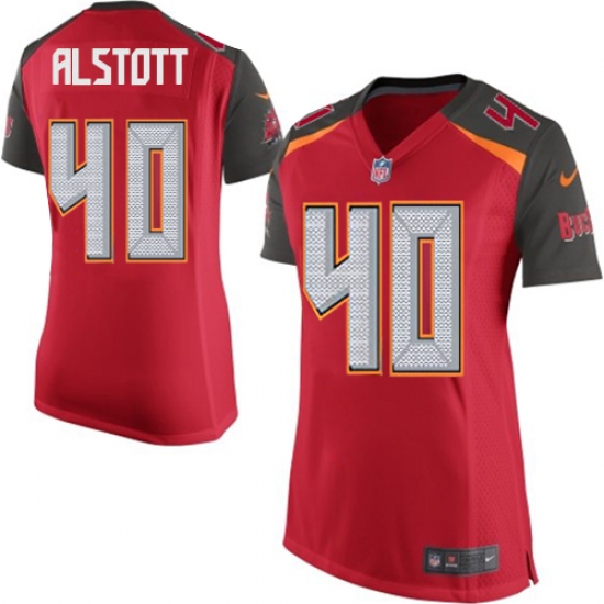 Women's Nike Tampa Bay Buccaneers 40 Mike Alstott Game Red Team Color NFL Jersey