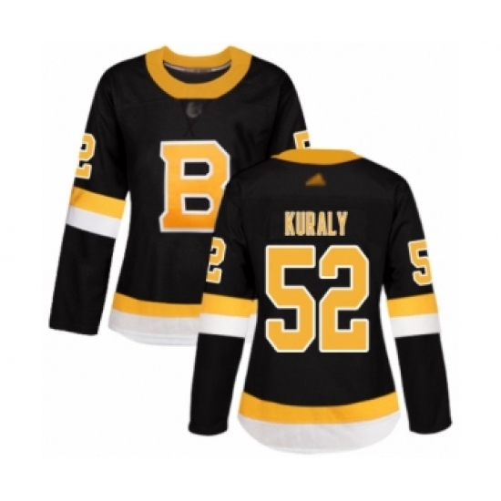 Women's Boston Bruins 52 Sean Kuraly Authentic Black Alternate Hockey Jersey