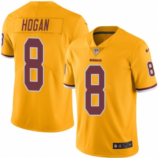 Men's Nike Washington Redskins 8 Kevin Hogan Limited Gold Rush Vapor Untouchable NFL Jersey