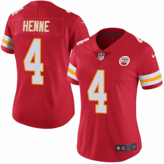 Women's Nike Kansas City Chiefs 4 Chad Henne Red Team Color Vapor Untouchable Limited Player NFL Jersey