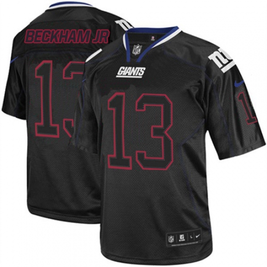 Men's Nike New York Giants 13 Odell Beckham Jr Elite Lights Out Black NFL Jersey