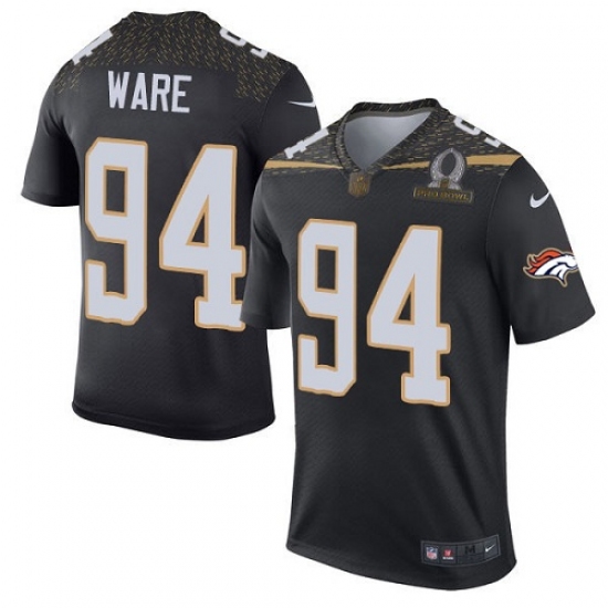 Men's Nike Denver Broncos 94 DeMarcus Ware Elite Black Team Irvin 2016 Pro Bowl NFL Jersey