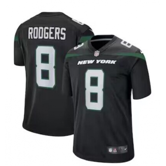 Men's New York Jets 8 Aaron Rodgers Black 2023 Vapor Untouchable Stitched Nike Limited Jersey