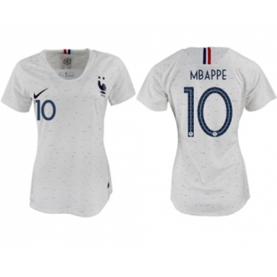 Women's France 10 Mbappe Away Soccer Country Jersey