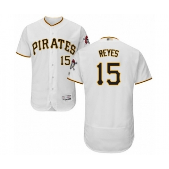 Men's Pittsburgh Pirates 15 Pablo Reyes White Home Flex Base Authentic Collection Baseball Player Jersey