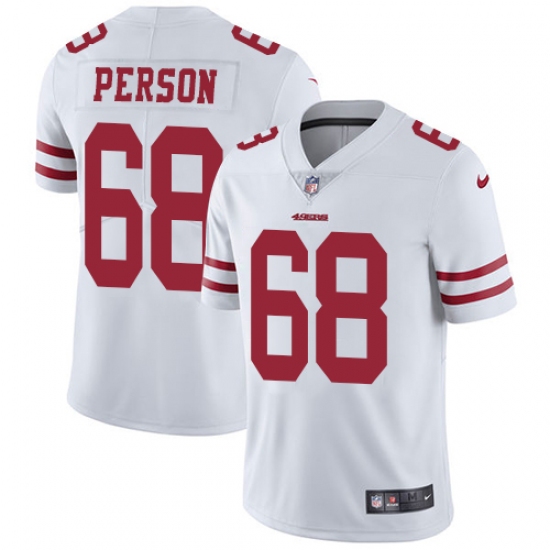 Men's Nike San Francisco 49ers 68 Mike Person White Vapor Untouchable Limited Player NFL Jersey