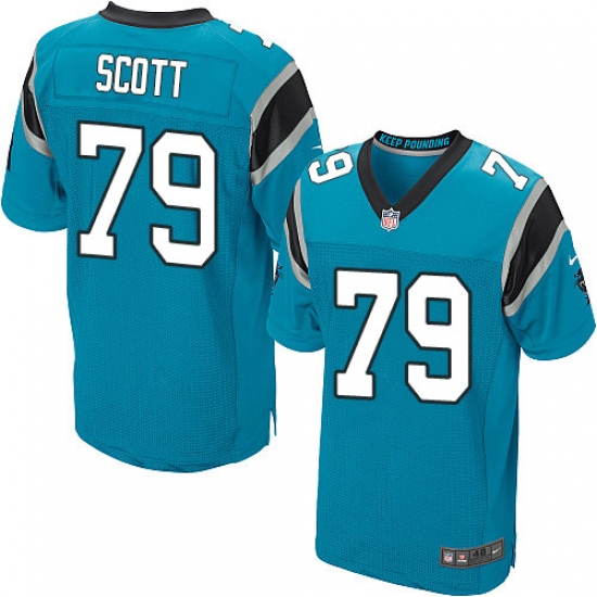 Men's Nike Carolina Panthers 79 Chris Scott Elite Blue Alternate NFL Jersey