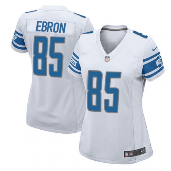 Women's Nike Detroit Lions 85 Eric Ebron Game White NFL Jersey