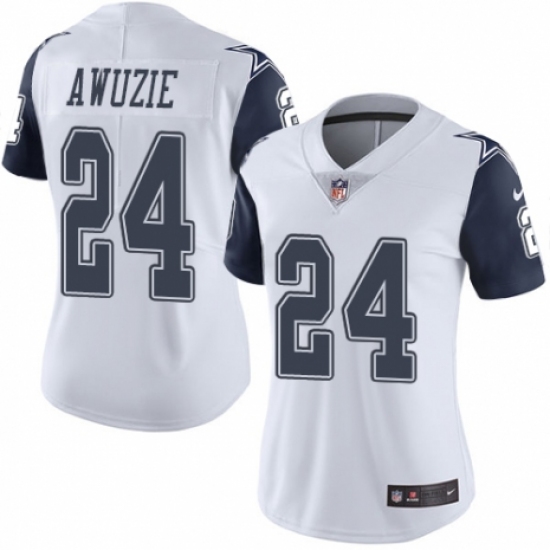 Women's Nike Dallas Cowboys 24 Chidobe Awuzie Limited White Rush Vapor Untouchable NFL Jersey