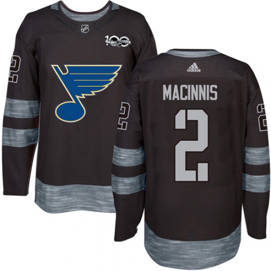 Men's Adidas St. Louis Blues 2 Al Macinnis Authentic Black 1917-2017 100th Anniversary NHL Jersey