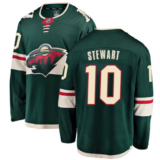 Youth Minnesota Wild 10 Chris Stewart Authentic Green Home Fanatics Branded Breakaway NHL Jersey