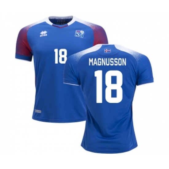 Iceland 18 MAGNUSSON Home Soccer Country Jersey