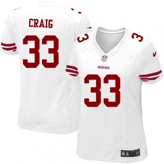 Women's Nike San Francisco 49ers 33 Roger Craig Game White NFL Jersey