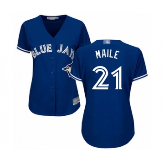 Women's Toronto Blue Jays 10 Luke Maile Authentic Blue Alternate Baseball Player Jersey